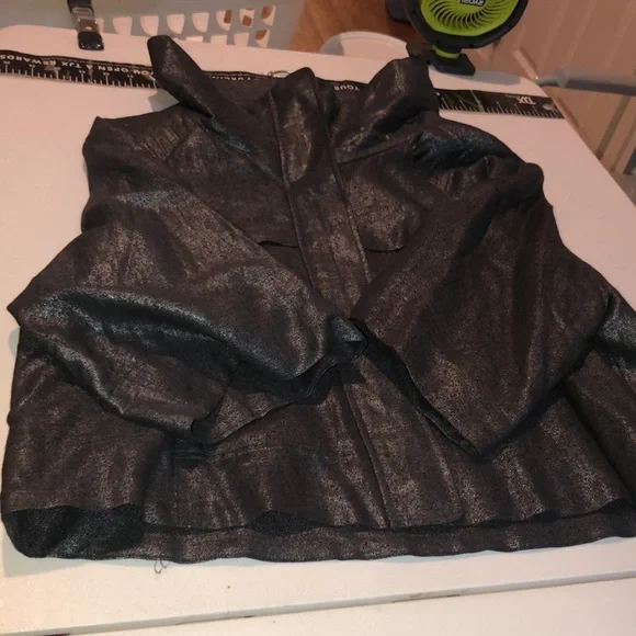 Sandro Sportswear  size XL black very dark metallic gray jacket with 3/4 sleeve - Picture 11 of 16